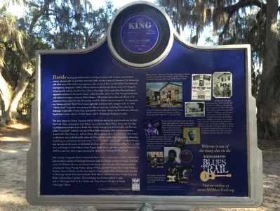 The Blues Trail: Mississippi to Florida Marker (Rear). Click for full size. The Blues Trail: Mississippi to Florida Marker (Rear) image. Click for full size.