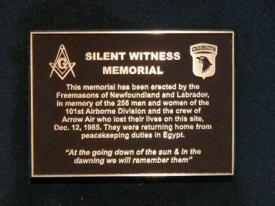 Silent Witness Memorial plaque image. Click for full size.