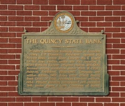 The Quincy State Bank Marker image. Click for full size.