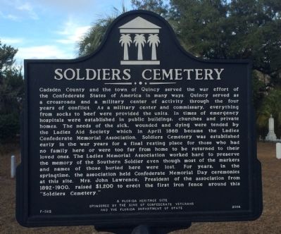Soldiers Cemetery Marker image. Click for full size.