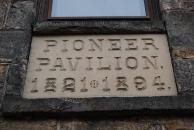 Pioneer Pavilion Date Stone image. Click for full size.