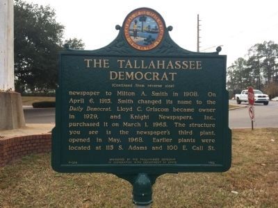 The <i>Tallahassee Democrat </i>Marker (Side 2). Click for full size. The <i>Tallahassee Democrat </i>Marker (Side 2) image. Click for full size.