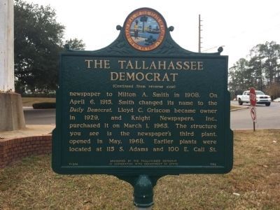 The <i>Tallahassee Democrat </i>Marker (Side 2) image. Click for full size.