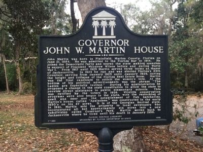 Governor John W. Martin House Marker image. Click for full size.