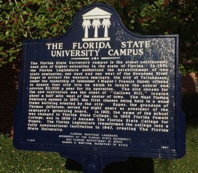 The Florida State University Campus Marker image. Click for full size.