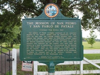 The Mission of San Pedro y San Pablo de Patale Marker Side 2 image. Click for full size.