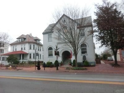 Old Town Hall-marker pole is near the street on the left side of the building. Click for full size. Old Town Hall-marker pole is near the street on the left side of the building image. Click for full size.