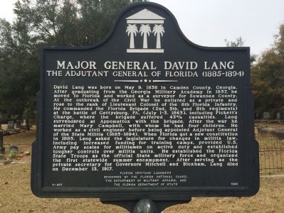 Major General David Lang Marker image. Click for full size.