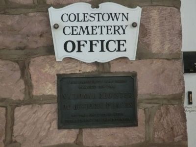 Colestown Cemetery Office Marker. Click for full size. Colestown Cemetery Office Marker image. Click for full size.