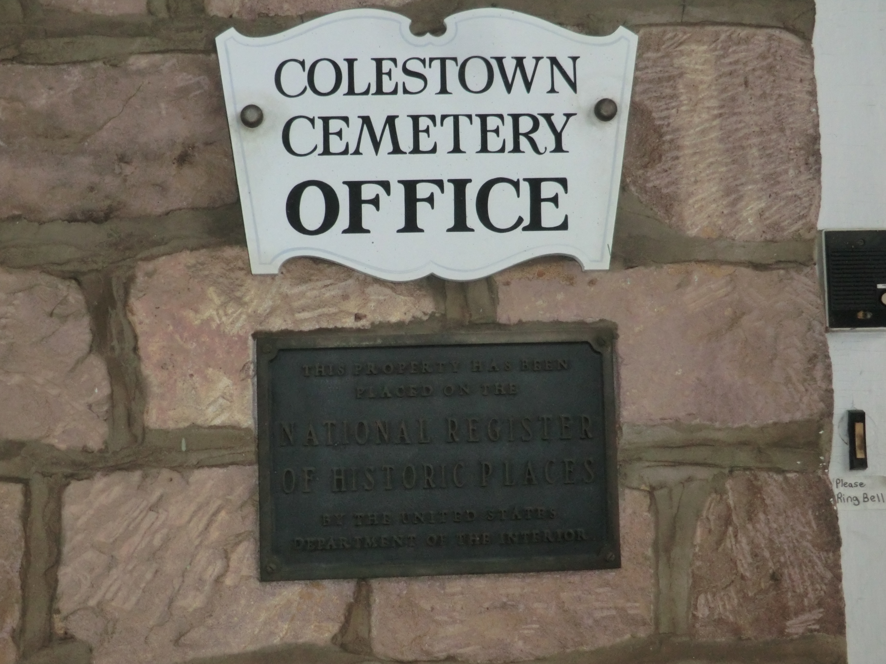 Colestown Cemetery Office Marker