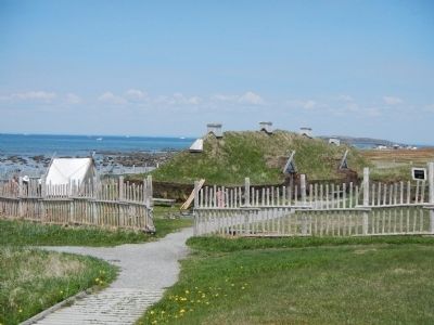 Reconstructed Viking settlement image. Click for full size.