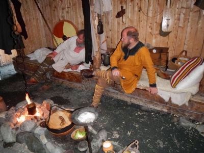 Norse re-enactors at LAnse aux Meadows image. Click for full size.