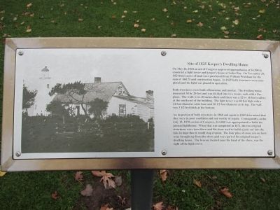 Site of 1825 Keeper's Dwelling House Marker image. Click for full size.