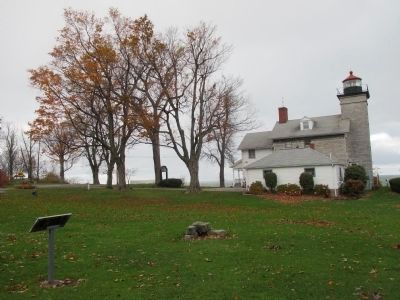 Back of Marker and Sodus Bay Lighthouse image. Click for full size.