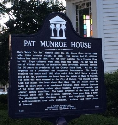 Pat Munroe House Marker image. Click for full size.