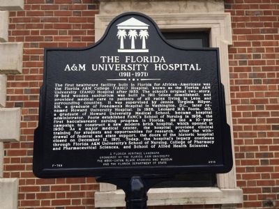 The Florida A&M University Hospital (1911-1971) Marker image. Click for full size.