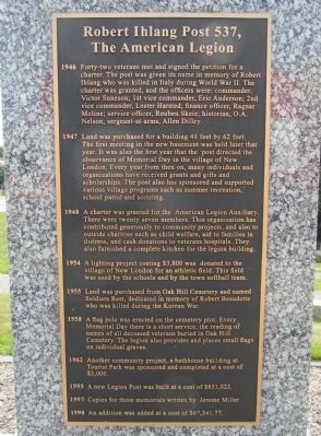 Robert lhlang Post 537, The American Legion Marker image. Click for full size.