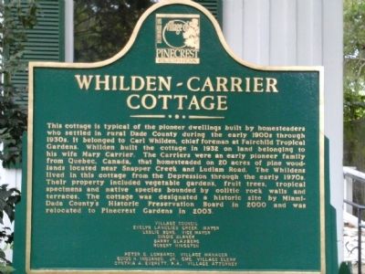 Whilden-Carrier Cottage Marker image. Click for full size.