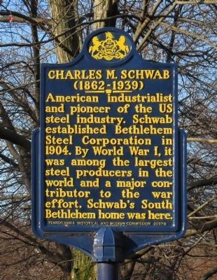 Charles M. Schwab Marker. Click for full size. Charles M. Schwab Marker image. Click for full size.