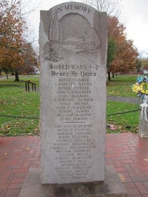 Wolcott World Wars 1 - 2 Memorial. Click for full size. Wolcott World Wars 1 - 2 Memorial image. Click for full size.