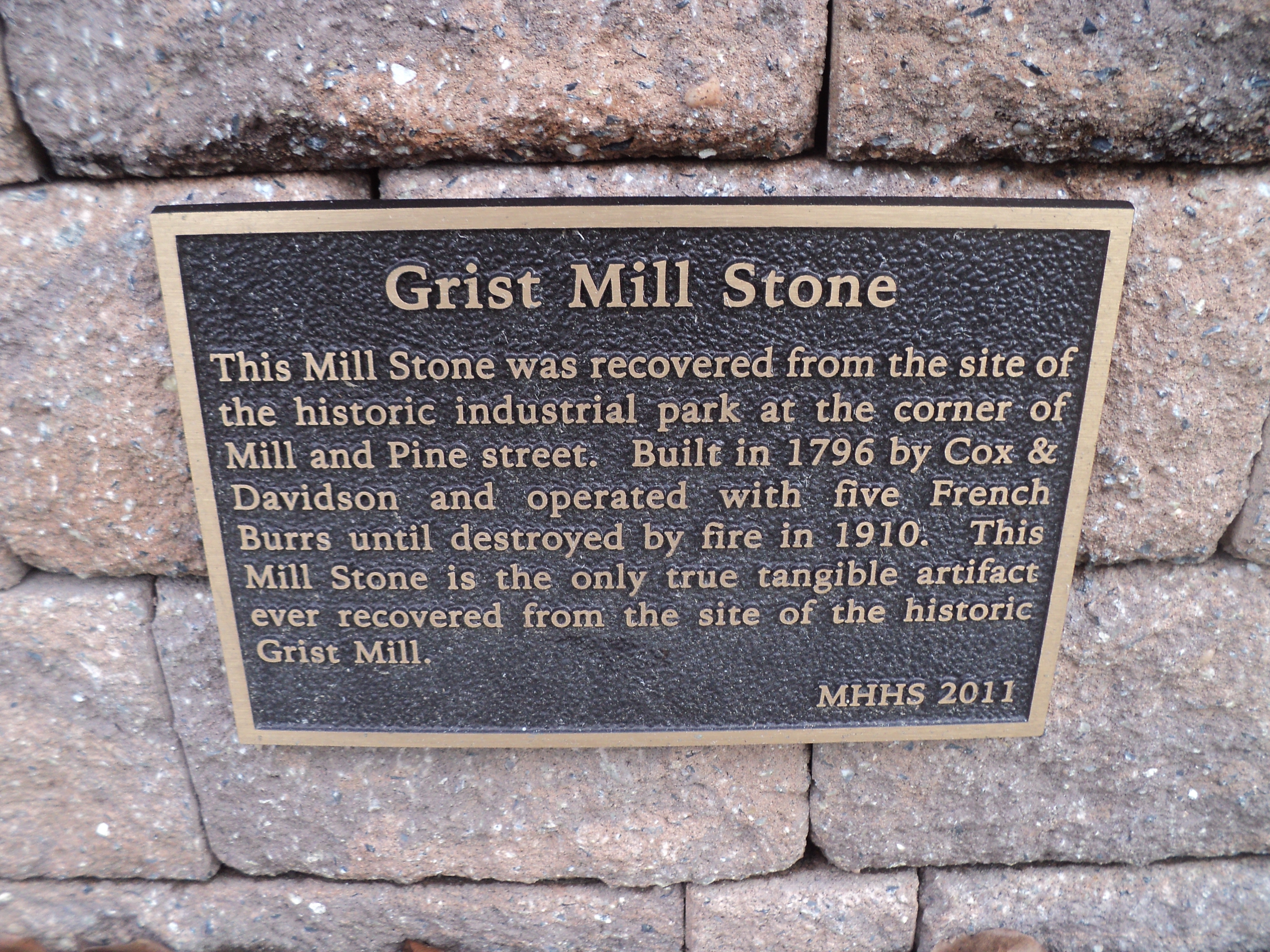 Grist Mill Stone Marker