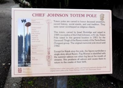 Chief Johnson Totem Pole Marker. Click for full size. Chief Johnson Totem Pole Marker image. Click for full size.