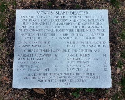 Brown's Island Disaster Monument. Click for full size. Brown's Island Disaster Monument image. Click for full size.