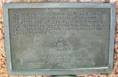 Shelton Pioneers Marker. Click for full size. Shelton Pioneers Marker image. Click for full size.