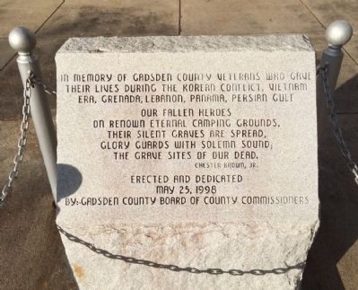Gadsden County Veterans Memorial. Click for full size. Gadsden County Veterans Memorial image. Click for full size.
