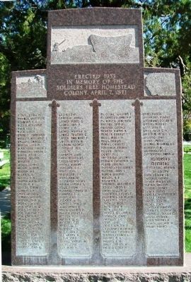 The Soldiers Free Homestead Colony Monument image. Click for full size.