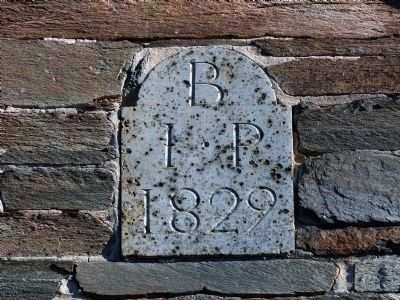 Plaque in the South Gable<br>B<br>I  P<br>1829 image. Click for full size.