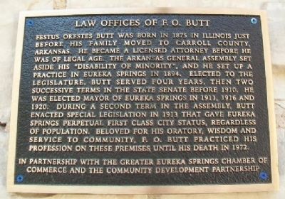 Law Offices of F. O. Butt Marker image. Click for full size.