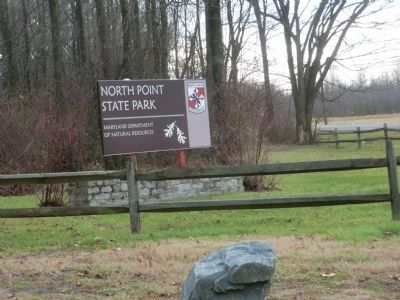 Sign at the entrance to North Point State Park image. Click for full size.