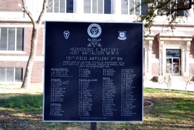 Honoring E Battery Lost Battalion WWII Marker. Click for full size. Honoring E Battery Lost Battalion WWII Marker image. Click for full size.
