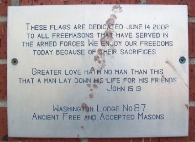 Freemason Veterans Memorial Marker image. Click for full size.