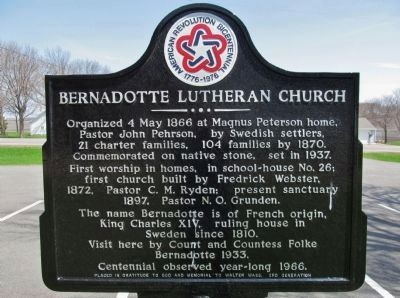 Bernadotte Lutheran Church Marker. Click for full size. Bernadotte Lutheran Church Marker image. Click for full size.