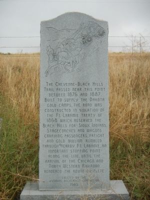 The Cheyenne-Black Hills Trail Marker image. Click for full size.