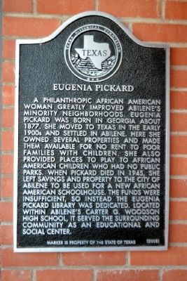 Eugenia Pickard Marker image. Click for full size.
