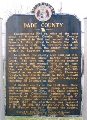 Dade County Marker (Side A). Click for full size. Dade County Marker (Side A) image. Click for full size.