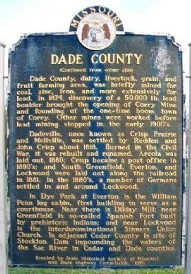 Dade County Marker (Side B) image. Click for full size.