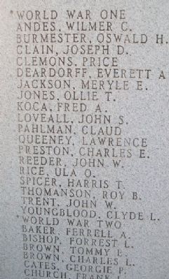 War Memorial Honor Roll image. Click for full size.