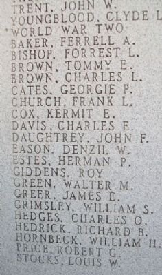War Memorial Honor Roll. Click for full size. War Memorial Honor Roll image. Click for full size.
