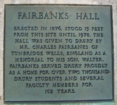 Fairbanks Hall Marker. Click for full size. Fairbanks Hall Marker image. Click for full size.