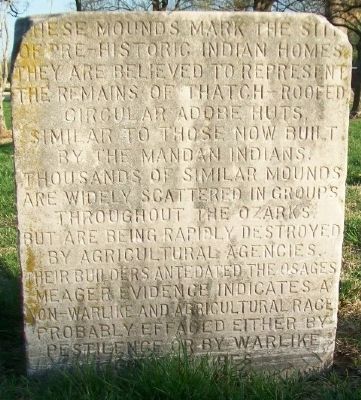 Indian Mounds Marker (Side A) image. Click for full size.