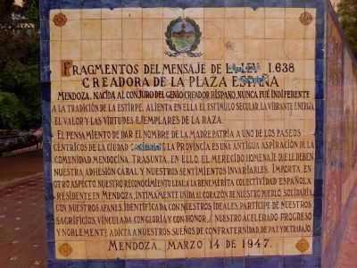 Fragmentos Del Mensaje De La Ley 1.638, Creadora De La Plaza Espa๑a. Click for full size. Fragmentos Del Mensaje De La Ley 1.638, Creadora De La Plaza Espa๑a image. Click for full size.