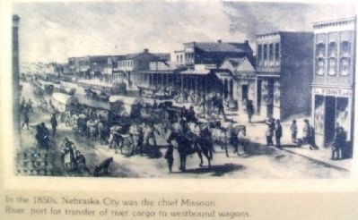 Illustration on the Overland Trail Marker. Click for full size. Illustration on the Overland Trail Marker image. Click for full size.