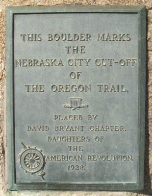 Nebraska City Cut-Off of the Oregon Trail Marker image. Click for full size.