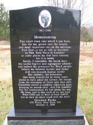 Gordon Parks Homecoming Monument [Side A] image. Click for full size.