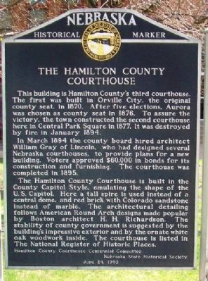 The Hamilton County Courthouse Marker. Click for full size. The Hamilton County Courthouse Marker image. Click for full size.