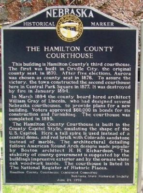 The Hamilton County Courthouse Marker image. Click for full size.